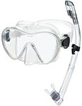 Phantom Aquatics PAQFMSC-CL-PP Scuba Snorkeling Freediving Mask Snorkel Set Clear