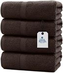 DAN RIVER 100% Cotton Premium Bath Towels Set Pack of 4| Soft & Lightweight Super Absorbent, Quick Dry, Perfect Bathroom Towels for Daily Use | Gray - 27”x54” - 500 GSM