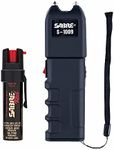 SABRE Pepper Spray & 3-in-1 Stun Gun with Flashlight and Anti-Grab Bar Technology, Self Defense Kit, 35 Bursts, 10 Ft (3 m) Range, 120 Lumens LED Light, Rechargeable Battery (Set of 2)