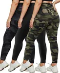 HLTPRO 3 Pack Plus Size Leggings for Women (S - 4XL) - High Waist Stretchy Soft Pants for Workout Running Yoga