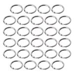 100 Pack Small Keyring Rings Hoops, 20mm /0.79 Inch Silver Round Metal Split Rings for Home Keys Organization and Craft Making