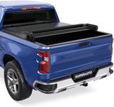 KUIPERAUTO Quad Soft 5.8FT Truck Bed Tonneau Cover Compatible for 14-18 Chevy Silverado/GMC Sierra 1500| 15-18 Silverado/Sierra 2500HD/3500HD Fleetside On Top -69.6 Inch