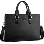 BOSTANTEN Leather Briefcase Office Laptop Business Lawyers Bags for Men & Women Black