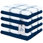 Dan River Dish Towels for Kitchen | 100% Cotton Dish Towels | Tea Towels for Kitchen | Dish Drying Towels | Dish Clothes for Washing Dishes | Kitchen Washcloths for Dishes |12”x12” Blue Opal Pack-8