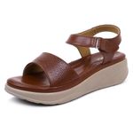 TRASE Wedges Sandals - Fashionable And Light Weight Sandals For Women - Women Comfortable Footwear - Woman Sandals - Footwear For Girls Stylish - Girls Sandal (Tan, 4 Uk)