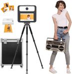 MWE Magic Mirror Photo Booth Touch Screen with Printer and 1200W Pixel 4K HD Camera,Extendable Tripod Portable Mirror PhotoBooth with 6 Months VIP Software Chacktok (15.6'')