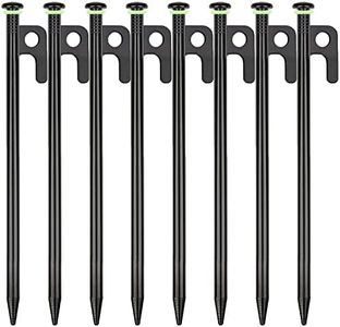 10 Pack Tent Stakes Heavy Duty Metal Tent Pegs for Camping Steel Tent Stakes 8 inch Unbreakable and Inflexible Camping Stakes for Outdoor Camping Canopy and tarp Suitable For High Winds and All Kinds of Ground 8pc Outdoor Metal Stakes with Storage Bag