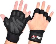 AYRO Workout Gloves | Ventilated Workout Gloves for Men and Women | Weightlifting Gloves | Gym Gloves with Built-in Wrist Wraps for Men and Women-Best for Weightlifting (Black, Medium)