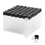 7ml Clear Glass Vials with Screw Caps and Plastic Stoppers, 2 Dram Transparent Small Liquid Sample Vial, Leak-Proof Vial, 50PCS