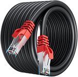 Cat 7 Ethernet Cable 50ft, Outdoor Ethernet Cable Shielded, High Speed Heavy-Duty Cat 7 Network Cable 10Gbps 600Mhz, RJ45 LAN Cable 50ft SFTP Waterproof Direct Burial for Modem Router Switch PS4/PS5