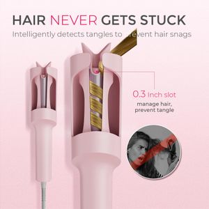TYMO CURLPRO 1-Inch Rotating Curling Iron – Pink