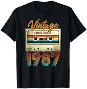 Vintage 1987 35th birthday cassette tape for men women B-day T-Shirt
