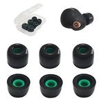 Memory Foam Tips for Sony WF-1000XM4/WF-C500 Earbuds Tips for Sony LinkBuds S WF-1000XM4 Ear Tips Replacement Fit Charging Case Earbuds Cover 3 Pairs Medium Black