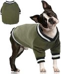 FUAMEY Pullover Sweatshirt, Winter Sweater for Dogs, Warm Clothes Vest, Thick Puppy Fleece, Cute Outfit for Small Medium Dogs, Green XL
