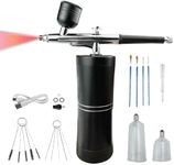 Airbrush kit,Airbrush for Nails,Airbrush Cordless Rechargeable 3-Speed Adjustable air Pressure Settings,High Pressure Airbrush for Nails Art, Painting, Cake Decor, Cookie, Mode, Makeup, Barber
