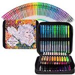 Colorya Gel Pens - 48 Metallic & Glitter Gel Pens + Carry Bag, Perfect Gel Pens for Adult Coloring Books, Sketching, Drawing, Doodling, Bullet Journals - 31 Glitter & 17 Metallic Colors