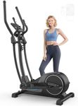 Cowmew Elliptical Cross Trainer For Home, Ultra Quiet Magnetic Cross Trainer with 16-Level Resistance, 8KG Flywheel, 42cm Stride, Weight Capacity 150KG, App Compatible with LCD Monitor, Pulse Sensor
