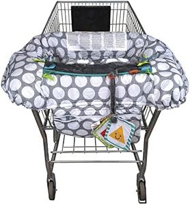 Boppy Preferred Shopping Cart and High Chair Cover with Storage Pouch, Gray Jumbo Dots with Changeable SlideLine Toy, Plush Minky Seat, 2-point Safety Belt, Wipeable and Machine Washable, 6-48 months