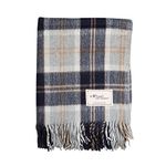 The Scotland Kilt Company Knee Travel Rug Tartan Wool Blanket - Silver Bannockbane - Fringed Edges, Lightweight, Machine Washable Shawl