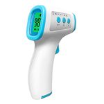 Non-Contact Forehead Thermometer for Adults and Children, No Touch Infrared Thermometer Gun Medical Device with Instant Temperature Check, Accurate Digital Readings and 3-Colour LCD Backlight Display