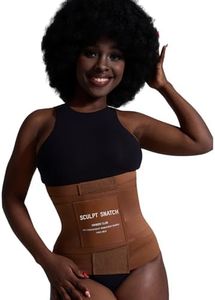 Sculpt Snatch Hourglass Waist Trainer for Women–Adjustable Sweat Band for Stomach, Tummy Control&Workout Waist Trimmer(BROWN,XS)