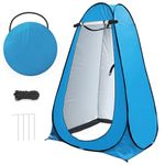 riggoo Toilet Tent Pop Up, Portable Camping Shower Tent, Outdoor Privacy Pop Up Toilet Tent Changing Tent for Beach Fishing Hiking Sun Shelter(UV 40+)（Blue）