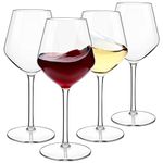 COOKY.D Tritan-Plastic Wine Glasses Unbreakable Long Stem Red White Drinkware Sets Unique Gift for Wedding Perfect for Garden Bpa Free Dishwasher Safe Large 550 ML/19.3 OZ, Set of 4