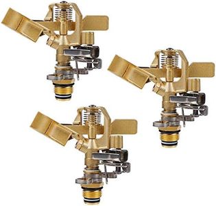 Twinkle Star 1/2 Inch Brass Impact Sprinkler, Heavy Duty Sprinkler Head with Nozzles, Adjustable 0-360 Degrees Pattern, Watering Sprinklers for Yard, Lawn and Grass Irrigation, 3 Pack