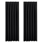 Blackout Curtains Draperies - Light Block Room Darkening Curtain Draperies for Privacy Protected Pencil Pleat Window Treatment for Energy Saving, 2 Panels, Width 90 by Drop 90 inch, Black