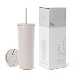 Simple Modern Insulated Tumbler with Straw and Lid | Iced Coffee Cup Reusable Stainless Steel Water Bottle Travel Mug | Gifts for Women & Men | Classic Collection | 24oz | Almond Birch