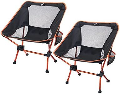 Sportneer Campingstuhl Faltbar Camping Stuhl 6,6 cm erweitern Tragbarer Campingstühle Tragfähigkeit 150KG Ultraleichter Packmaß Kleiner Klappstuhl für Kinder, Picknick, Outdoor, Orange, 2