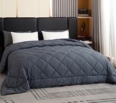 120" x 98" Oversized King Comforter All Season Extra Large King Size Microfiber Comforter Quilted Down Alternative Duvet Insert with 8 Corner Tabs, Grey