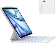 typecase Edge for iPad Air 13 Inch (M3/M2, 2025/2024) and iPad Pro 12.9 (6th/5/4/3rd Gen),Magic Magnetic Keyboard case, Precision Multi-Touch Trackpad, Floating Cantilever, 11-Color Backlight-White25