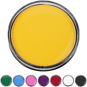 LOPHE Maquillage Fard Aquarellable Pot, Peinture du Visage, Maquillage FX Smiffys, peinture à l'eau pour le visage et le corps pour adultes, enfants,30g, Jaune
