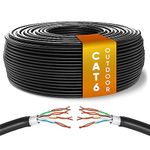 Mr. Tronic Outdoor Waterproof Cat 6 Ethernet Cable 50m, High Speed LAN Ethernet Network Cable, Bulk Cat6 Internet Cable, 1 Gbps, 250 Mhz, ADSL AWG24 Cable, UTP CCA Cable (50 Meter, Black)