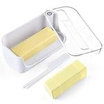 Butter Dishes with Knife & Transparent Lid,Butter Storage Container and Butter Stick Holder for Refrigerator Countertop Perfect for Holding East & West Coast/European Butter,1/4lb Butter Brick,Cheese