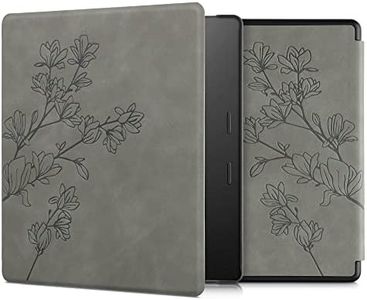 kwmobile Cover Compatible with Amazon Kindle Oasis 10. Generation Cover - eReader Case - Magnolias Grey
