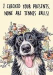 Male/Female Birthday Card - General Funny Dog Card for Men/Women - Border Collie Tennis Ball Presents - Eco-Friendly and Recyclable - by The Great British Card Company