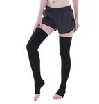 Medical Antiskid Varicose Veins, Graduate Calibrated, Compression Socks, Stocking Improve Blood Circulation, Varicose Vein, Swollen, Aching Legs, Pain Relief, Edema, Sore Legs, Compression Sleeve with Anti Slip, Grade-II, Unisex. (M, Black)
