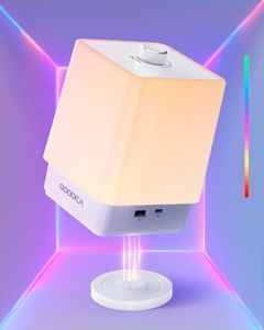 Goodea Cordless Table Lamp with Charging Base, RGB Night Lamp for Bedroom, 6000mAh Rechargeable Battery Operated Ambient Lighting, Dimmble Multi-Color Smart Lamp for Room, Gaming, Nightstand