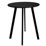 Meluvici Outdoor Side Table, Weather Resistant Patio Small Side Table Outdoor Indoor Round Metal Steel Small Side Table, Waterproof End Table for Garden Balcony Yard, Black