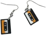 Cassette Tape Replica Earrings Set | 90s Party Costume Essentials | Set of Two Cassette Tape Earrings | Made in USA (Cassette Tape)