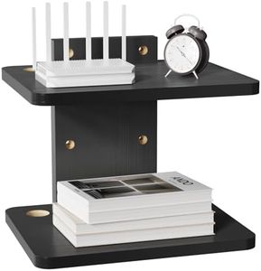 WALI Projector Mount Floating TV Shelf, Holds Up to 22lbs, Wooden Wall Mounted Shelves Under TV Shelf for DVD Players, Cable Boxes, Routers, Game Consoles, PlayStation Accessories (CS202NB), 2 Shelves
