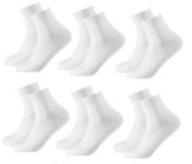 Warmfinity Cotton Socks for Men, Women office Boys and Girls School socks Ankle Length(6 Pair White)