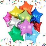 Colorful Foil Star Balloons, 18 Inches Star Foil Balloons for Helium, 10 pcs Colorful Helium Birthday Balloons, Party Foil Balloon Set for Birthday Wedding Graduation Party Decorations