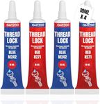 GH1200-10ML x 4 Pack Thread Lock 271 & 242 Medium & Strong Strength for Nuts, Bolts and Metals, Threadlocker Lock Tight & Seal Fasteners with Stable and Consistent Performance (Red & Blue)