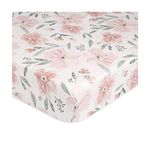 Crane Baby 100% Cotton Fitted Crib Sheet for Newborns & Infants (Size: 132 x 70 cm, 0-4 Years, Floral, Parker Collection)