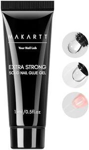 Makartt Solid Nail Glue Gel for Press On Nails: Gel Nail Glue for Nail Tips Long-Lasting Super Strong Nail Glue for Acrylic Nails Clear 3D Nail Gel for Nail Art Home Salon UV Nail Lamp Cured 15ML