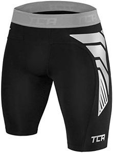 TCA Men's CarbonForce Pro Compression Base Layer Shorts Thermal Under Gear - Black Stealth/Grey, XX-Large