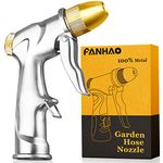 FANHAO Garden Hose Nozzle Sprayer, 100% Heavy Duty Metal Handheld Water Nozzle High Pressure in 4 Spraying Modes for Hand Watering Plants and Lawn, Car Washing, Patio and Pet